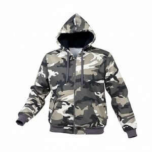 Raw Blue Nu Realms Vintage Camo Zip Up Hoodie‎ Sweatshirt Mens Large